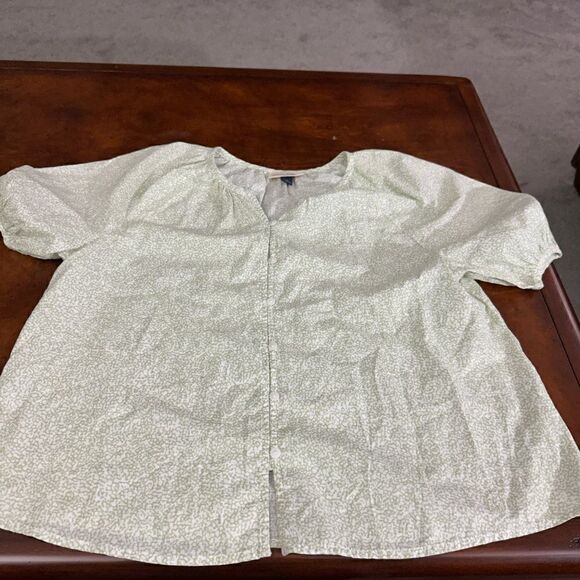 Universal Thread Light Green and White Floral Peasant Blouse Top Size XS - Picture 4 of 6